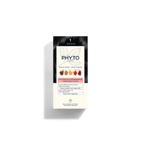 PHYTO COLOR KIT COLORACION PERMANENTE 1.0 NEGRO